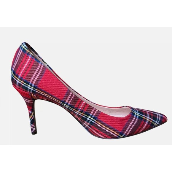 J. Crew Shoes - J.Crew Womens Elsie Stewart Tartan Plaid Christmas Heels Pumps Size 9 Red NWOB